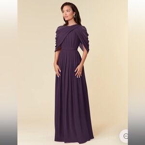 NWT Elegant AZAZIE Olena Dress in Plum; Mother of the Bride; Beaded, Size 14